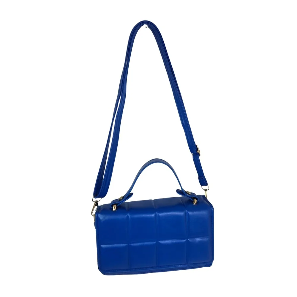 Blue Quilted Handbag